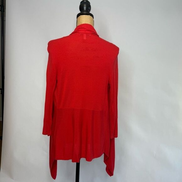 Chaus New York Red Open Front Cardigan - Size S - Picture 3 of 6